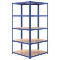 VidaXL Regał narożny z 5 półkami, niebieski, materiał drewnopochodny