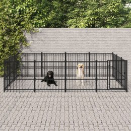 VidaXL Kojec zewnętrzny dla psa, stalowy, 11,58 m²