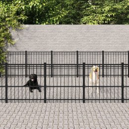 VidaXL Kojec zewnętrzny dla psa, stalowy, 18,82 m²