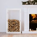 VidaXL Stojak na drewno opałowe, biały, 60x25x100 cm, drewno sosnowe