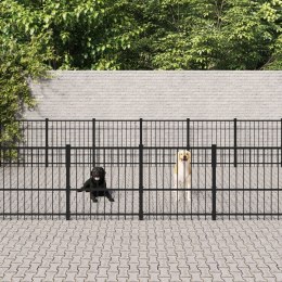 VidaXL Kojec zewnętrzny dla psa, stalowy, 28,23 m²