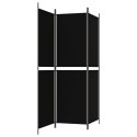 VidaXL Parawan 3-panelowy, czarny, 150 x 180 cm, tkanina