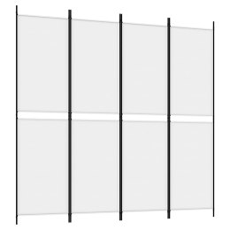 VidaXL Parawan 4-panelowy, biały, 200x200 cm, tkanina