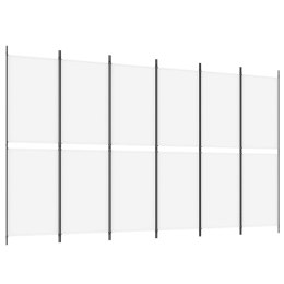VidaXL Parawan 6-panelowy, biały, 300 x 180 cm, tkanina