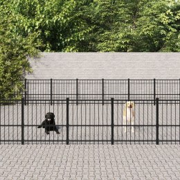 VidaXL Kojec dla psa na zewnątrz, stalowy, 52,69 m²