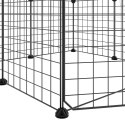 VidaXL Klatka dla zwierząt z bramką, 8 paneli, czarna, 35x35 cm, stal