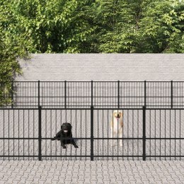 VidaXL Kojec dla psa na zewnątrz, stalowy, 94,09 m²
