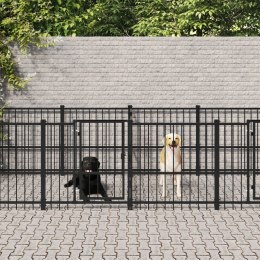 VidaXL Kojec zewnętrzny dla psa, stalowy, 11,26 m²
