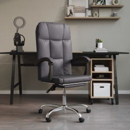 VidaXL Rozkładany fotel biurowy, szary, sztuczna skóra