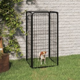 VidaXL Kojec dla psa, 4 panele, czarny, 50x100 cm, stalowy