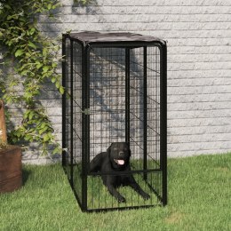 VidaXL Kojec dla psa, 6 paneli, czarny, 50x100 cm, stalowy