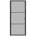 VidaXL Drzwi wewnętrzne, 93x201,5 cm, czarne, matowe szkło i aluminium