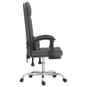 VidaXL Rozkładane, masujące krzesło biurowe, szare, sztuczna skóra