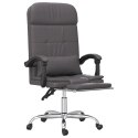 VidaXL Rozkładane, masujące krzesło biurowe, szare, sztuczna skóra