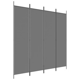 VidaXL Parawan 4-panelowy, antracytowy, 200x200 cm, tkanina