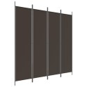 VidaXL Parawan 4-panelowy, brązowy, 200x200 cm, tkanina