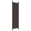 VidaXL Parawan 5-panelowy, brązowy, 250x200 cm, tkanina