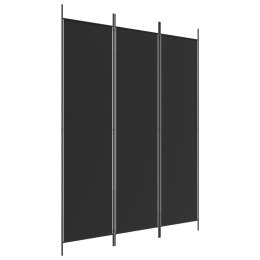 VidaXL Parawan 3-panelowy, czarny, 150x200 cm, tkanina