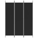VidaXL Parawan 3-panelowy, czarny, 150x200 cm, tkanina