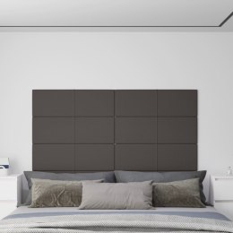 VidaXL Panele ścienne, 12 szt, ciemnoszare, 90x30 cm, tkanina, 3,24 m²