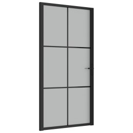 VidaXL Drzwi wewnętrzne, 102,5x201,5 cm, czarne, szkło i aluminium