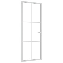 VidaXL Drzwi wewnętrzne, 83x201,5 cm, białe, szkło ESG i aluminium