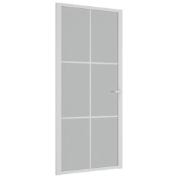 VidaXL Drzwi wewnętrzne, 93x201,5 cm, białe, matowe szkło i aluminium