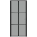 VidaXL Drzwi wewnętrzne, 93x201,5 cm, czarne, szkło ESG i aluminium