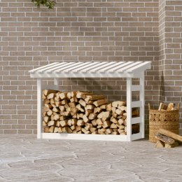 VidaXL Stojak na drewno opałowe, biały, 108x64,5x78 cm, drewno sosnowe