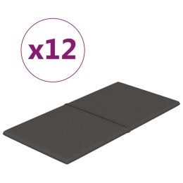 VidaXL Panele ścienne, 12 szt, ciemnoszare, 60x30 cm, tkanina, 2,16 m²