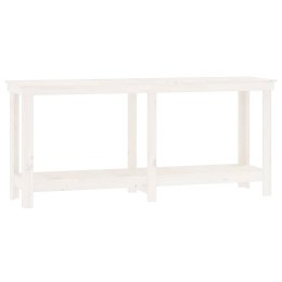VidaXL Stół roboczy,biały, 180x50x80 cm, lite drewno sosnowe