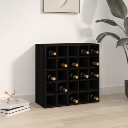 VidaXL Szafka na wino, czarny, 56x25x56 cm, lite drewno sosnowe