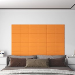 VidaXL Panele ścienne, 12 szt, jasnożółte, 60x15 cm, tkanina, 1,08 m²