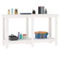VidaXL Stół roboczy,biały, 140x50x80 cm, lite drewno sosnowe