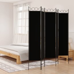VidaXL Parawan 5-panelowy, czarny, 200x200 cm, tkanina
