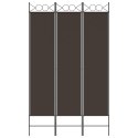 VidaXL Parawan 3-panelowy, brązowy, 120x200 cm, tkanina
