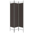 VidaXL Parawan 3-panelowy, brązowy, 120x200 cm, tkanina