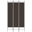 VidaXL Parawan 3-panelowy, brązowy, 120x220 cm, tkanina