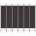 VidaXL Parawan 6-panelowy, brązowy, 240x200 cm, tkanina