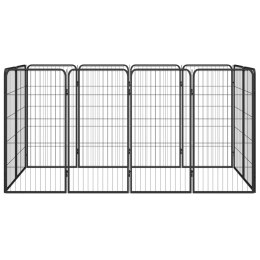 VidaXL Kojec dla psa, 12 paneli, czarny, 50x100 cm, stal