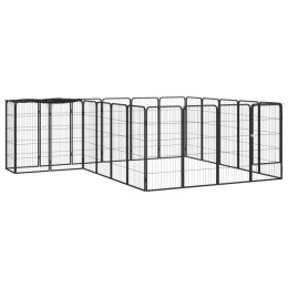 VidaXL Kojec dla psa, 22 paneli, czarny, 50x100 cm, stal