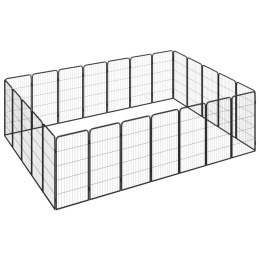VidaXL Kojec dla psa, 24 paneli, czarny, 50x100 cm, stal