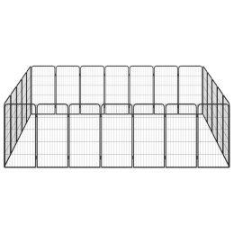 VidaXL Kojec dla psa, 24 paneli, czarny, 50x100 cm, stal