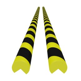 VidaXL Ochraniacze na narożnik, 2 szt., żółto-czarne, 4x4x104 cm, PU