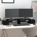 VidaXL Podstawka na monitor, czarna, 100x27,5x15 cm, drewno sosnowe