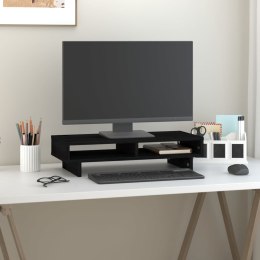 VidaXL Podstawka na monitor, czarna, 60x27x14 cm, lite drewno sosnowe