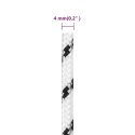 VidaXL Pleciona linka żeglarska, biała, 4 mm x 100 m, poliester