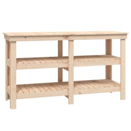 VidaXL Stół roboczy, 142,5x50x80 cm, lite drewno sosnowe