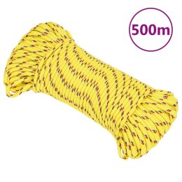 VidaXL Linka żeglarska, żółta, 3 mm, 500 m, polipropylen