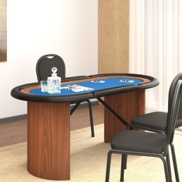 VidaXL Stół pokerowy dla 10 osób, niebieski, 160x80x75 cm